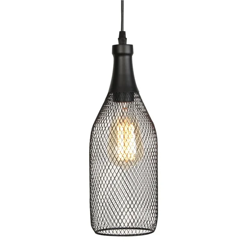 Imagem -04 - Nordic Rural Iron Art Lustre Loft Retro Restaurante Iron Art Única Cabeça Mesh Cover Pendant Light para Sala de Estar