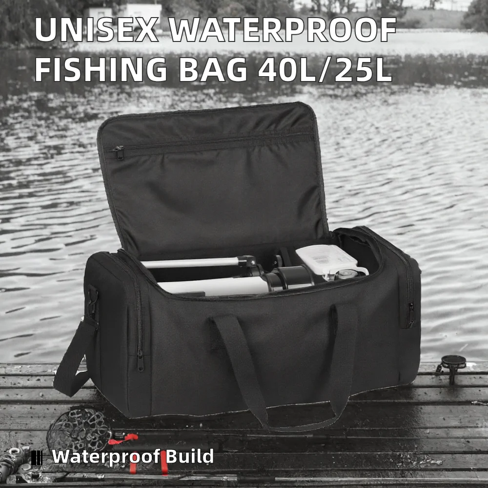 Unisex Nylon PVC Waterproof Zipper Minimalist Fishing Storage Bag Soft Handle Large Capacity  Insulation