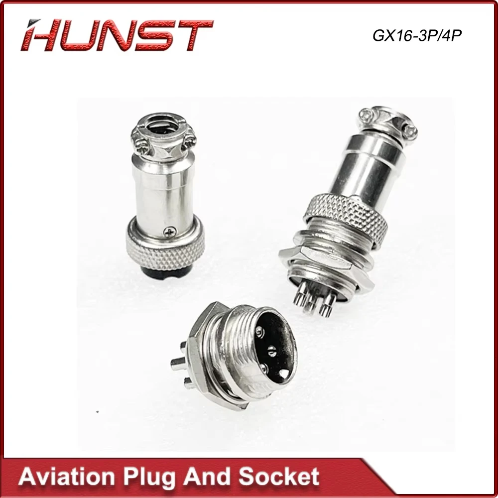 

HUNST GX16-3P/GX16-4P Aviation Plug Connector Metal Butt Plug Suitable For Foot Pedals And Swivel Joints