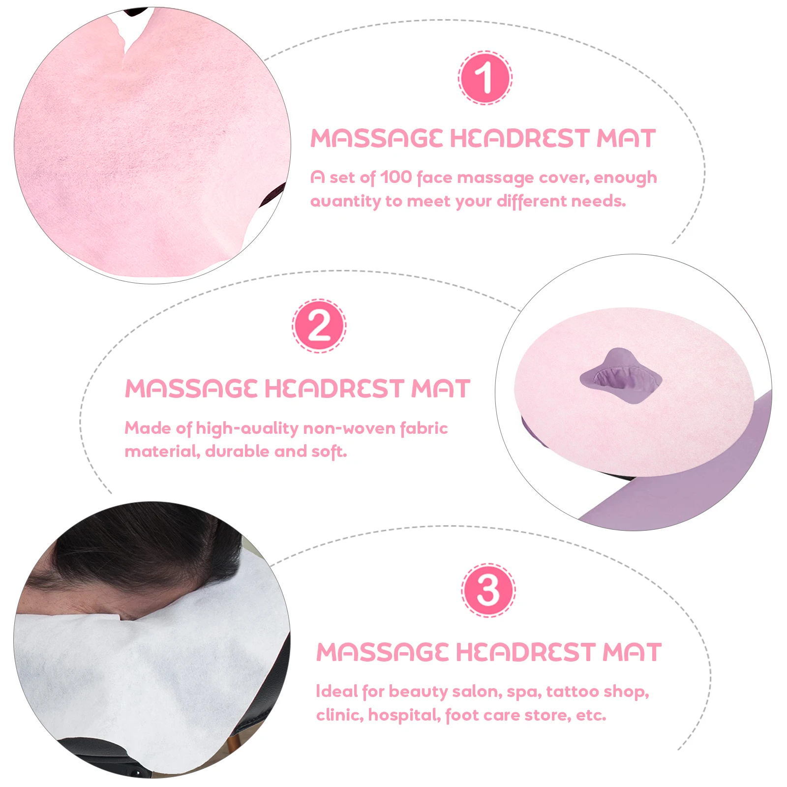 

100pcs Disposable Silicone Pillow Towel Massage Cushion Sheets Spa Accessories Covers Headrest Face Non Stick Breathable