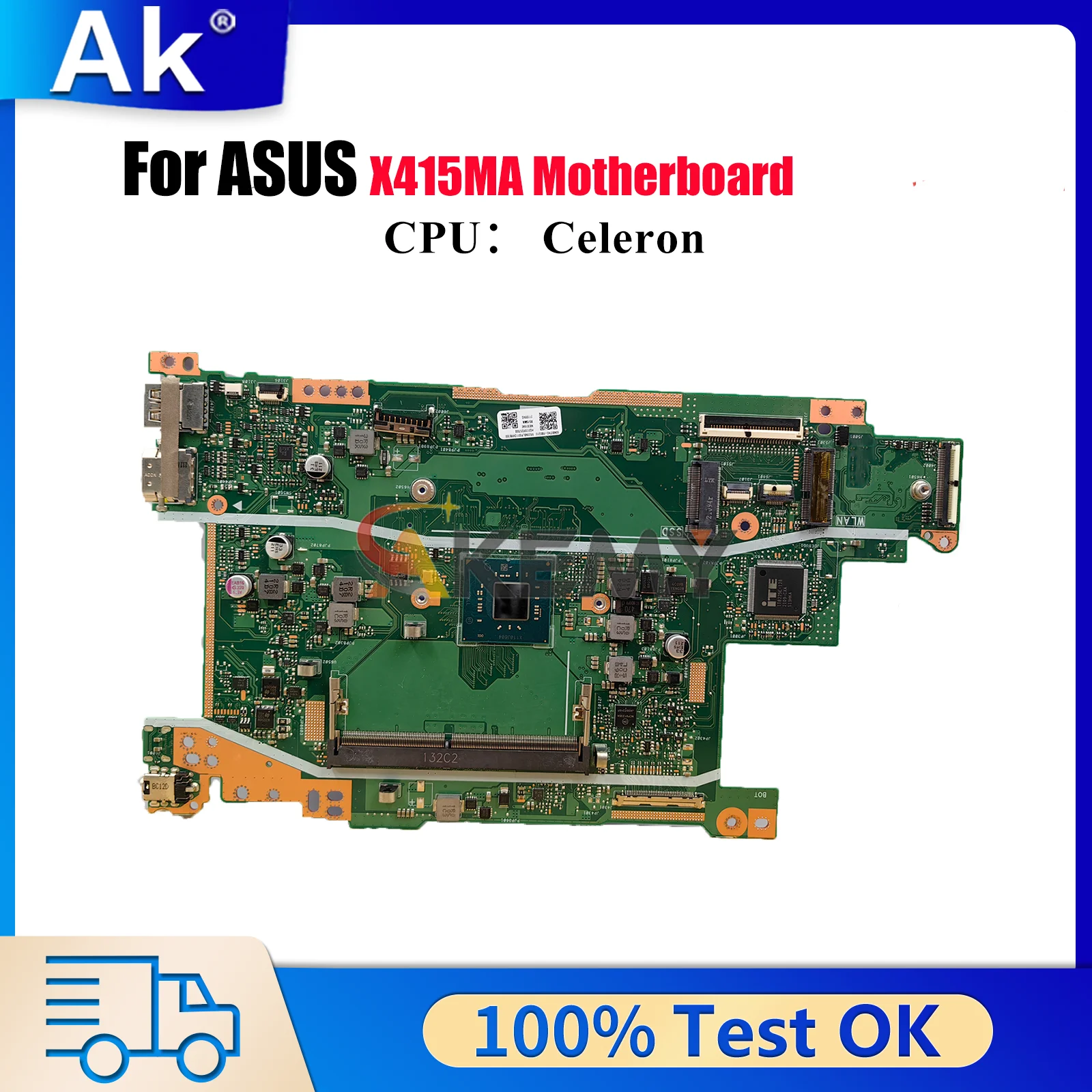 

X415MA Laptop Motherboard For ASUS VivoBook X415M X415MA Notebook Mainboard With Celeron CPU 100% tests OK fast shipping stk