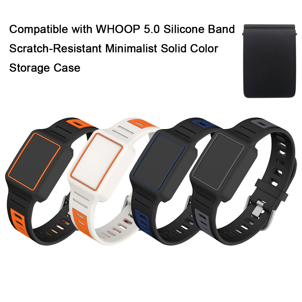 

Совместим с силиконовым ремешком WHOOP 5.0, устойчивым к царапинам минималистичным однотонным футляром для хранения.