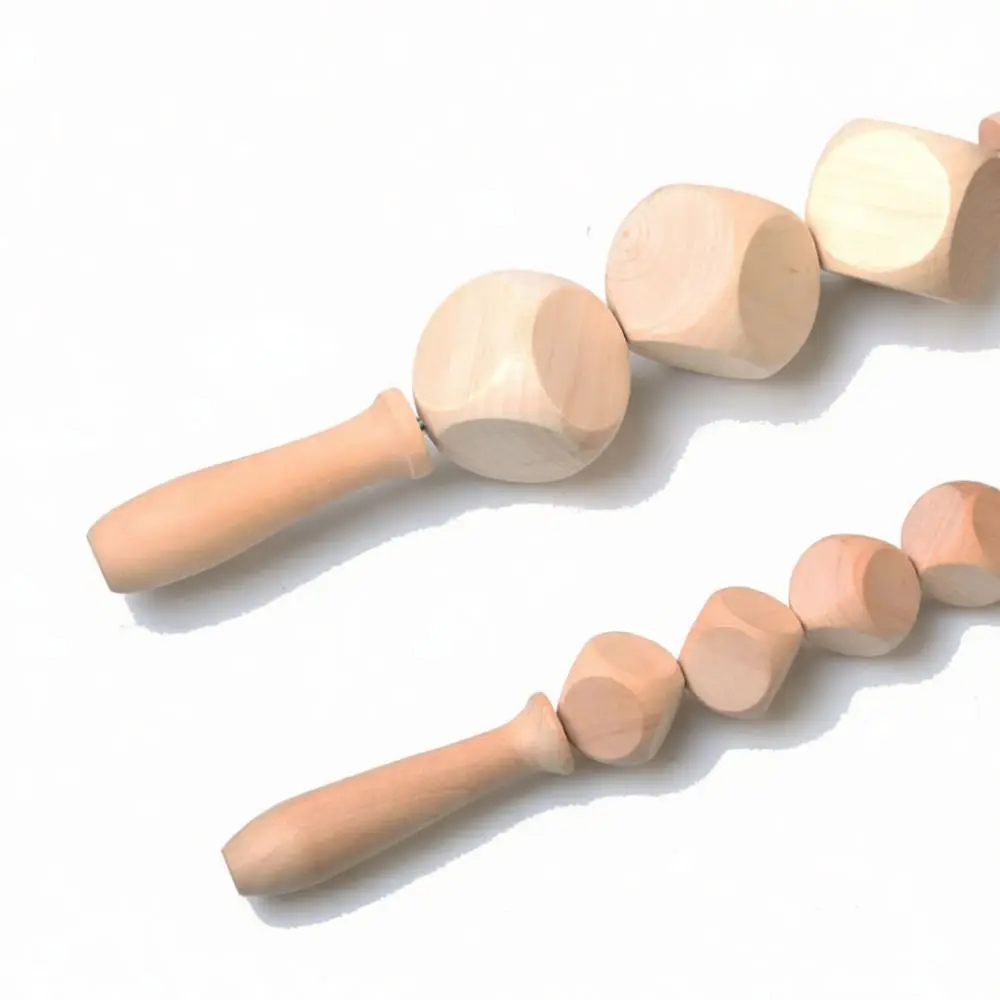 Beech Wood Lymphatic Drainage Massage Set Gua Sha Cup Muscle Relief Roller Mushroom Scalp Massager Body Care Wellness
