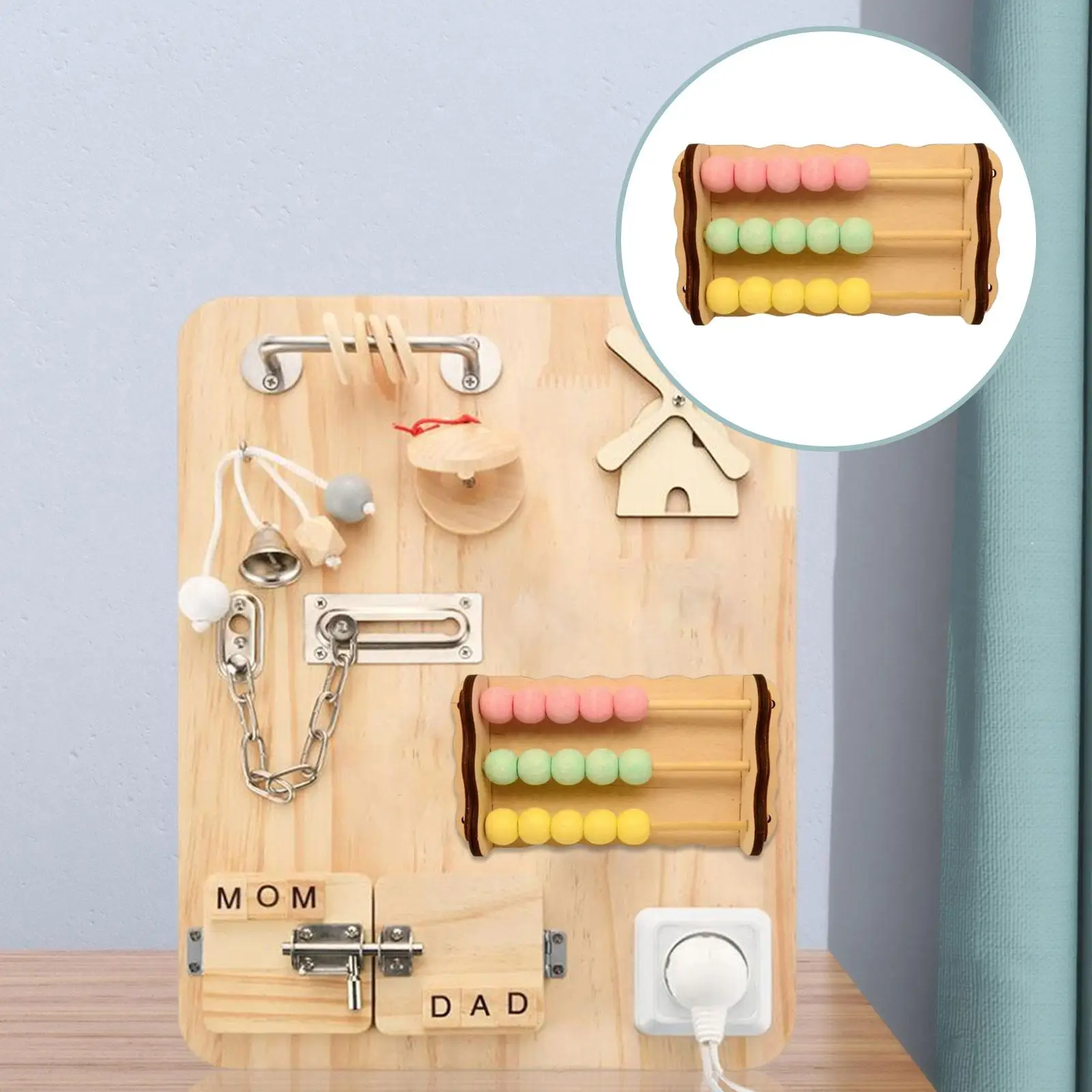 

Sensory Activity Board Components for Learning Skills Travel Toy for Preschool Children