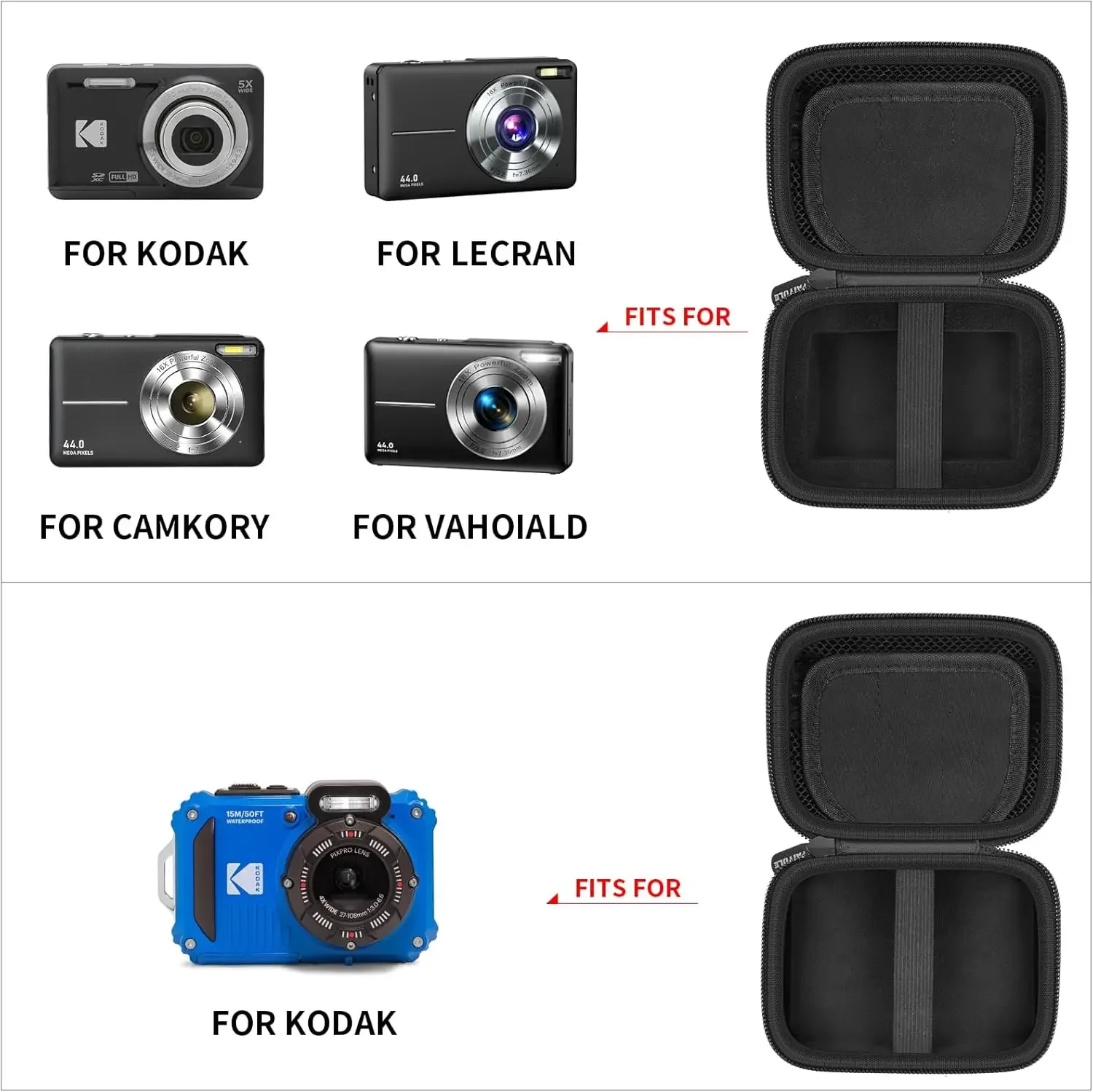 (Box Only)  Digital Camera Case Compatible with Kodak for PIXPRO FZ55/45/53/43/WPZ2, Also for CAMKORY/for Lecran/for VAHOIALD