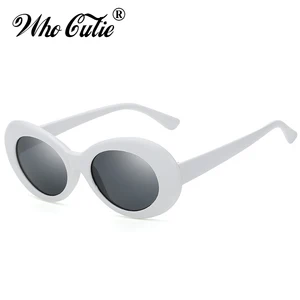Who CUTIE-Óculos de sol ovais pequenos vintage para homens e mulheres, designer de marca, 90s, retro, branco, moldura leopardo, tons, óculos de sol, OM524, novo, 2023 10 principais vendas oculos nirvana - №2