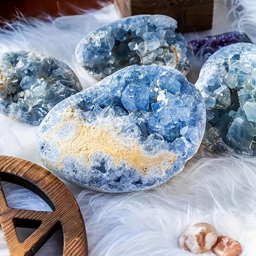 1pc Natural Lapis Lazuli Raw Stone Cluster – Bohemian-Style Crystal Specimen for Home & Office Decor, Mineral Gift Idea, DIY Dis view 3
