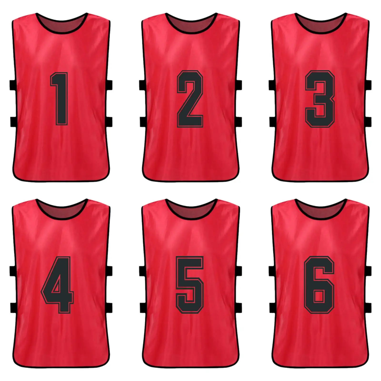 6/12pcs Kinder Fußball Pinnies schnell trocknen Fußball Trikot Jugend Sport Scrimmage Basketball Team Training nummerierte Lätzchen Sport weste – Detail 21