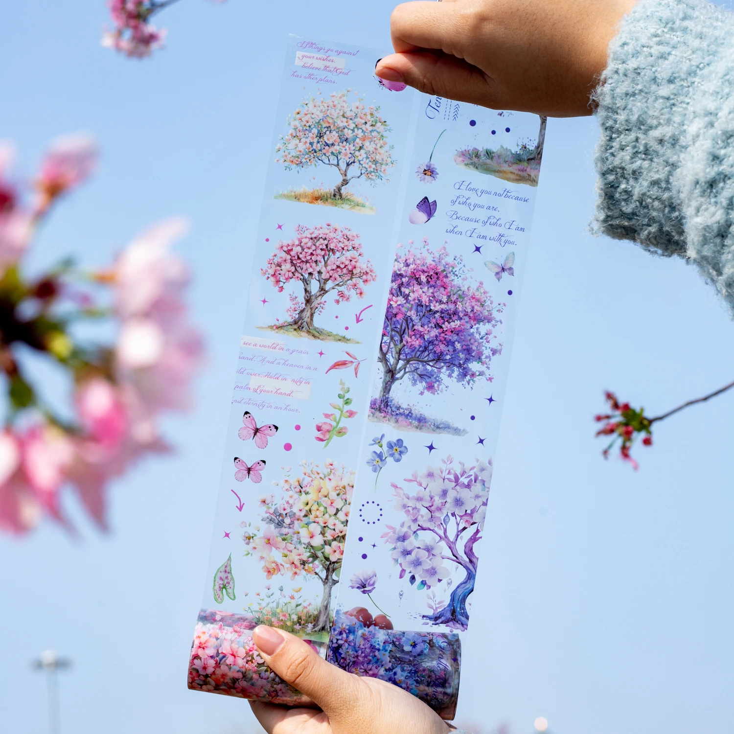 60mm*200cm Forest of Blossom Series Vintage Tree Flower Landscape PET Tape Creative DIY Journal Material Collage Stationery