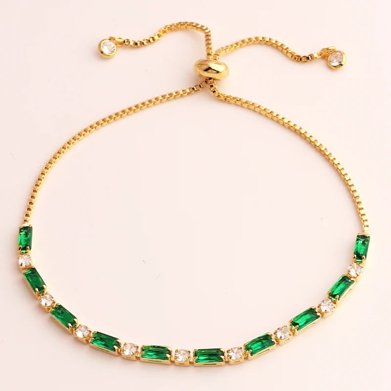 NEW Sparkling CZ Emerald Green Zircon Clavicle Chain Choker Necklace Collar For Women Fine Jewelry Wedding Party Birthday Gift