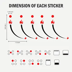 4Pcs Flame Indicating Stickers Flame Indicators Ring Stove Labels for Kitchen Knob Symbols Markings
