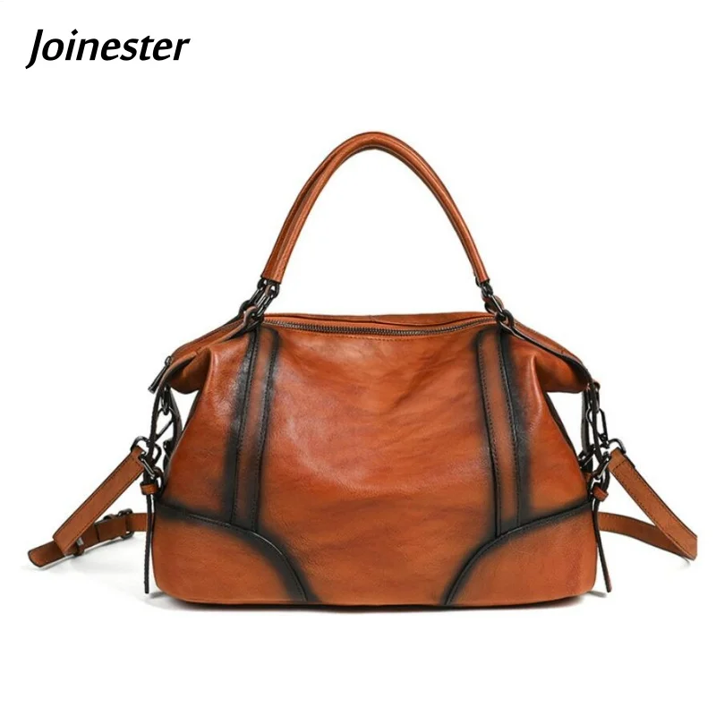 

Genuine Leather Fashion Women Handbag for Commuting Functional Top Handle Leisure Shoulder Crossbody Bags Large Cowhide Tote