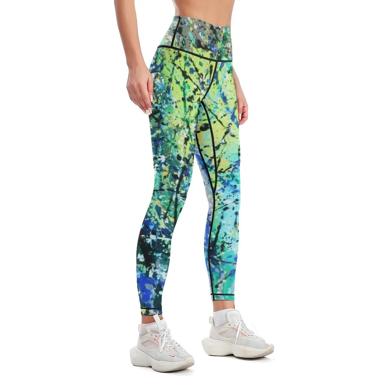 Big Green Machine abstract art Leggings sport set leggins push up woman Womens Leggings