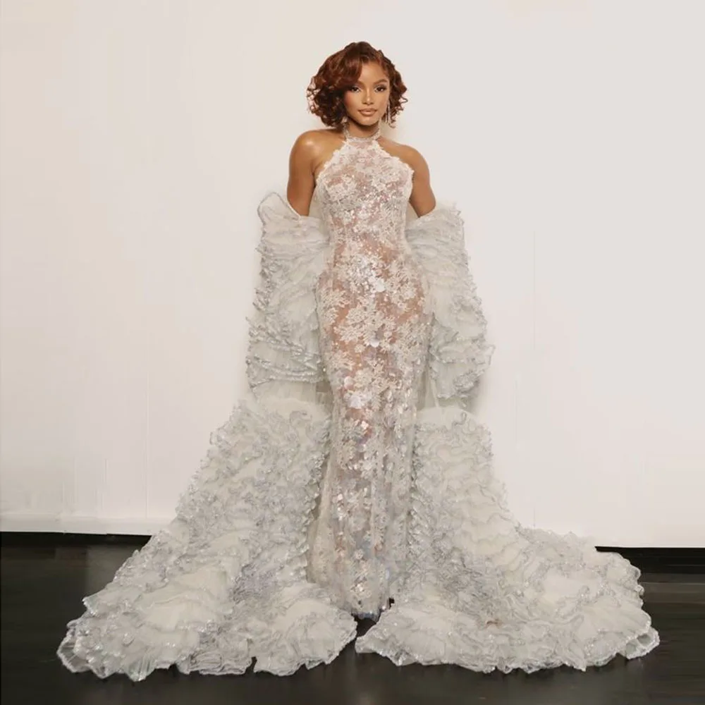 

Newest Silver Layered Long Formal Jacekt Puff Sleeves Stage Performance Costumes Women Jacekt Outerwear Coat