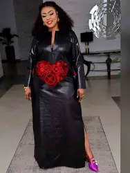 Stylish African Black Bazin Long Robe Dress - Perfect for Birthday Parties, Weddings, and Everyday Outings