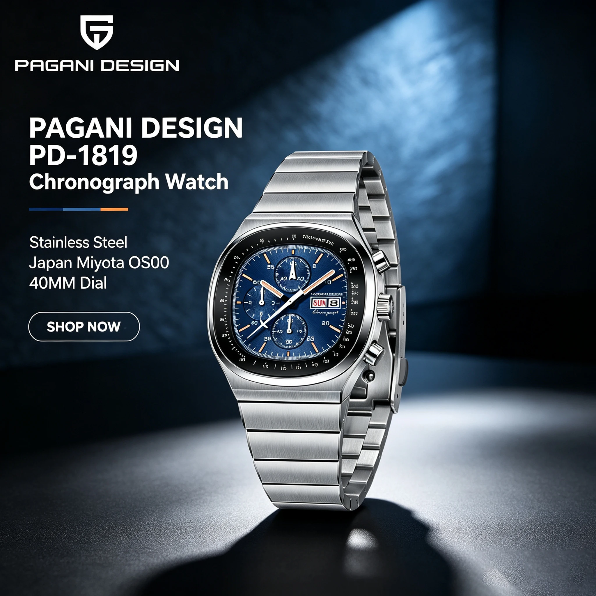 PAGANI DESIGN Men's Luxury Chronograph Watch PD-1819 Japan Miyota