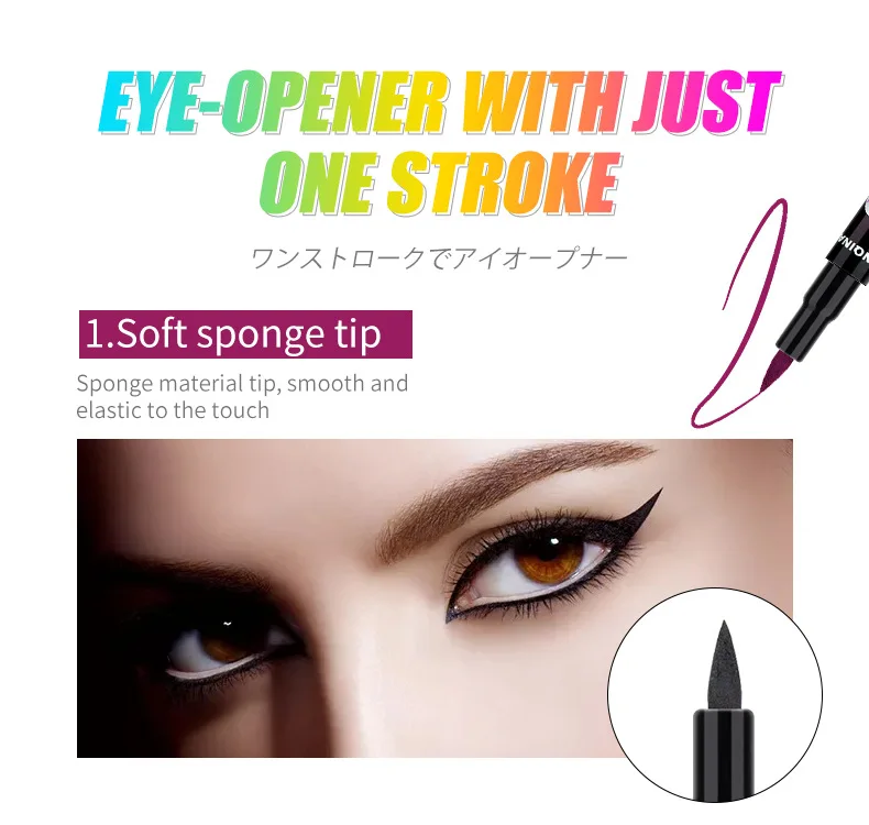 Black Liquid Eyeliner Waterproof Eyeliner Pencil Make up 36H Long-Lasting Liquid Eye Liner Pen Fast Dry Soft Makeup Tool