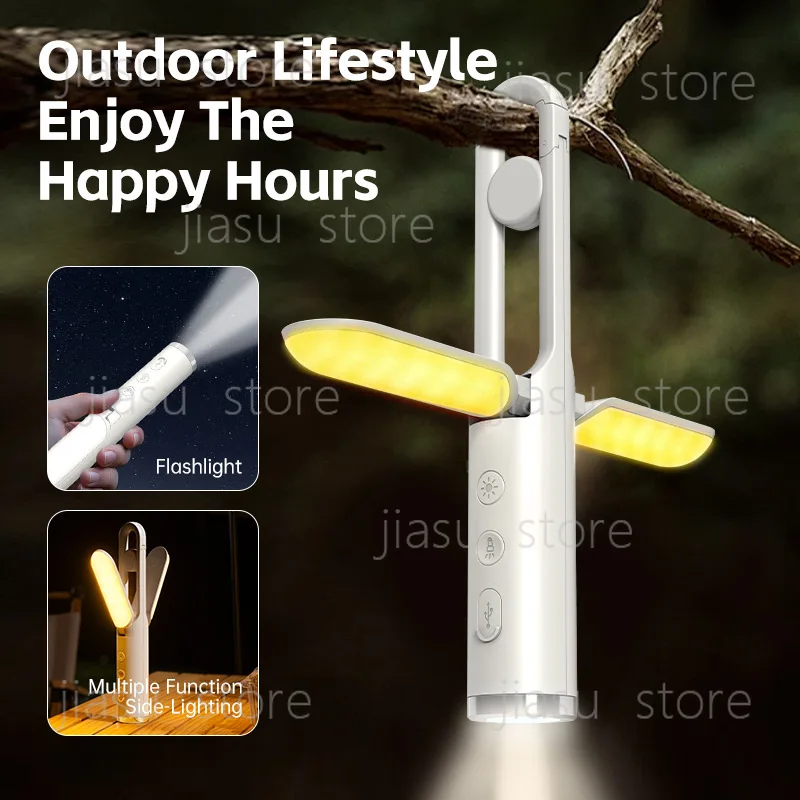 Multifunctional Foldable Camping Lamp Rechargeable Emergency Flashlight Outdoor Camping Ambient Light