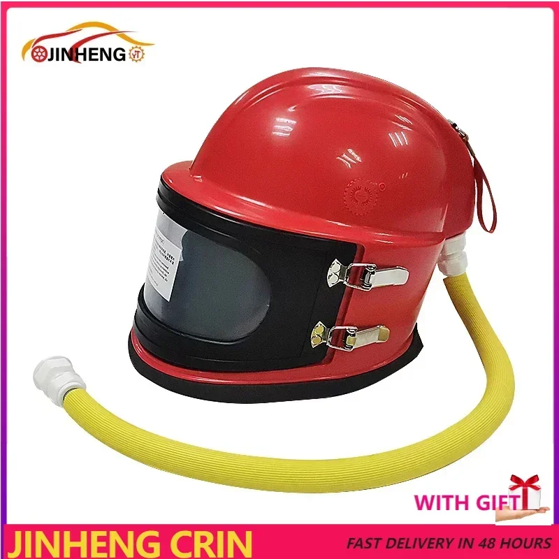 Mobile high pressure sand blasting machine ABS material sand blasting helmet protective cap can be installed thermostat