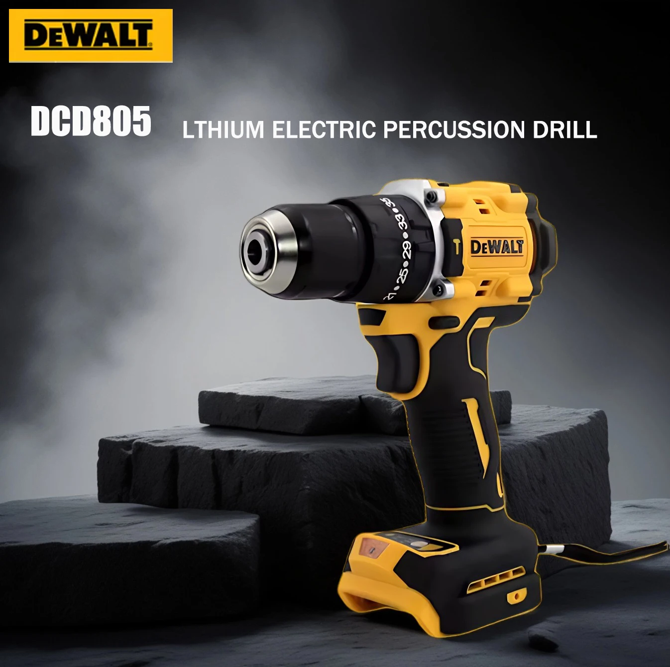 DeWalt DCD805 20V Brushless Cordless Impact Drill 1/2 Rechargeable Variable Speed Power Supply Powerful Electric Tools battery