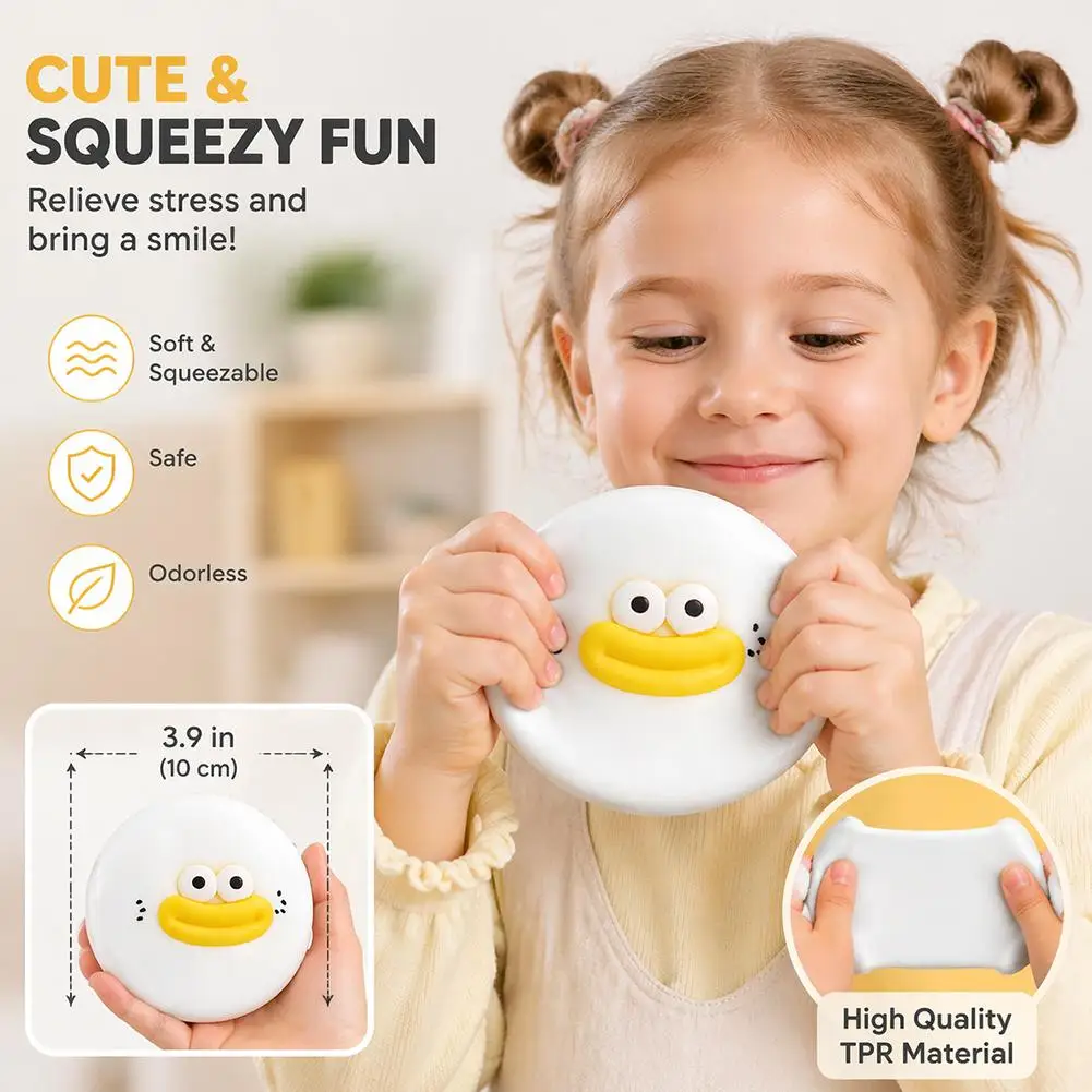 

Jumbo Bun Squishy Stress Relief Toy Soft TPR Squeeze Fidget Toy Cute Funny Decompression Toy for Office School Random 1pcs