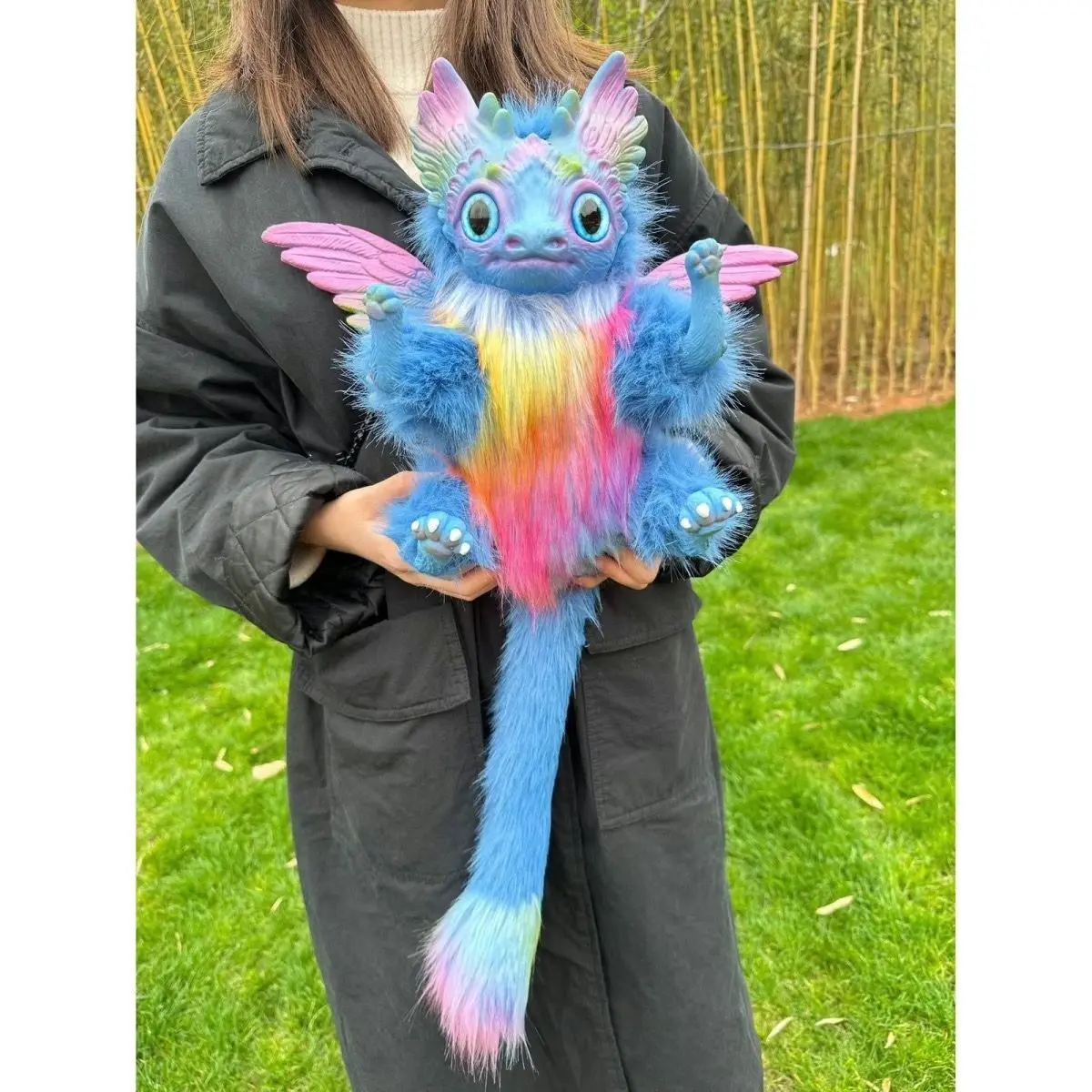 Fantasy Biology Ancient Style Handmade Flying Dragon Cute Plush Dragon High Beauty Colorful Fly Dragon Super Cute Plush Dragon