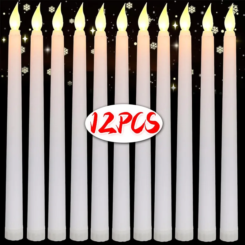 

LED Candle Light Long Pole Candle Light Battery Powered Flameless Candles Warm Light Candle Lamp for Christmas Party Decoration