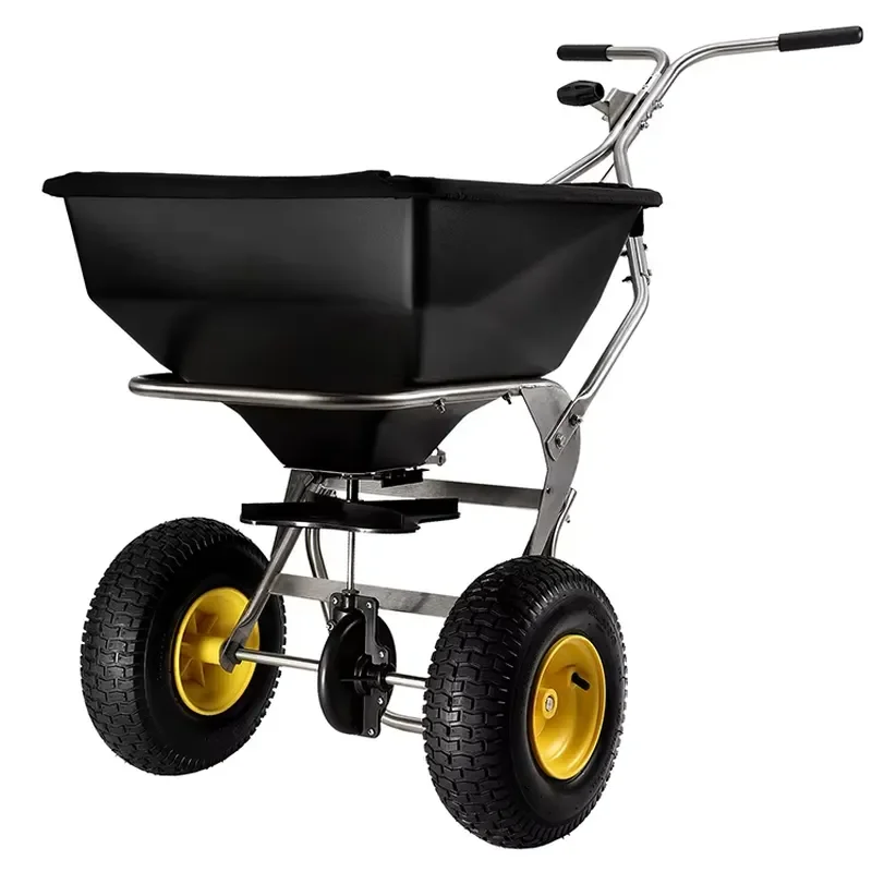 Manual Stainless Steel Fertilizer Spreader Durable Hand Push Vegetable Salt Distributor for Garden Farming Use Heavy Duty