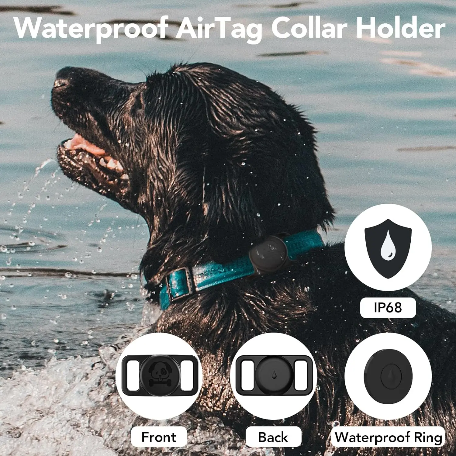 Étui de protection en silicone pour collier de chien et chat, compatible avec AirTag, GPS Finder, AirTag Holder, Apple Air Tag 2021 Tracker Holder