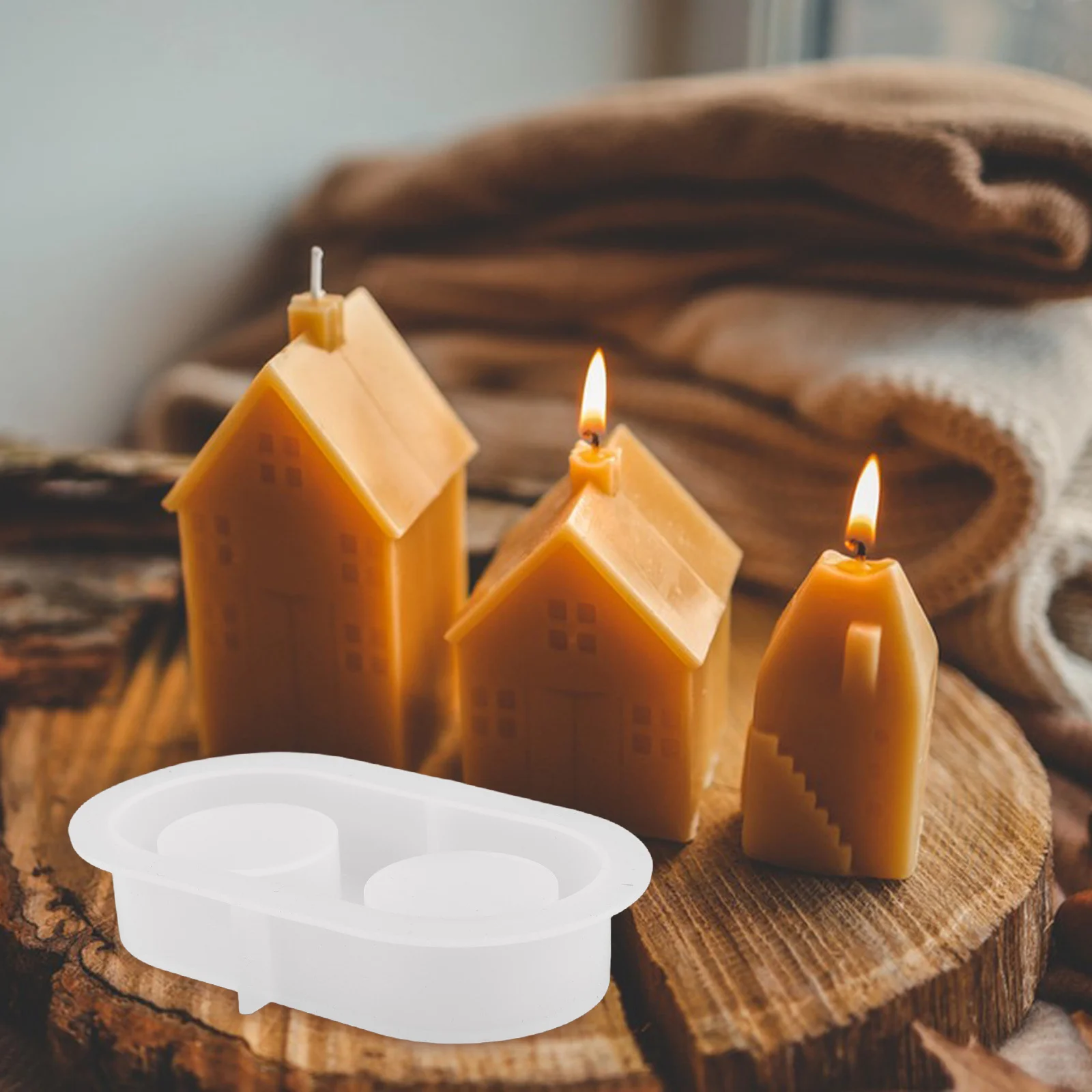 

Crystal Resin Molds Silicone Tealight Holder Mold For Diy Epoxy Concrete Decor Crafts Round Multihole Design