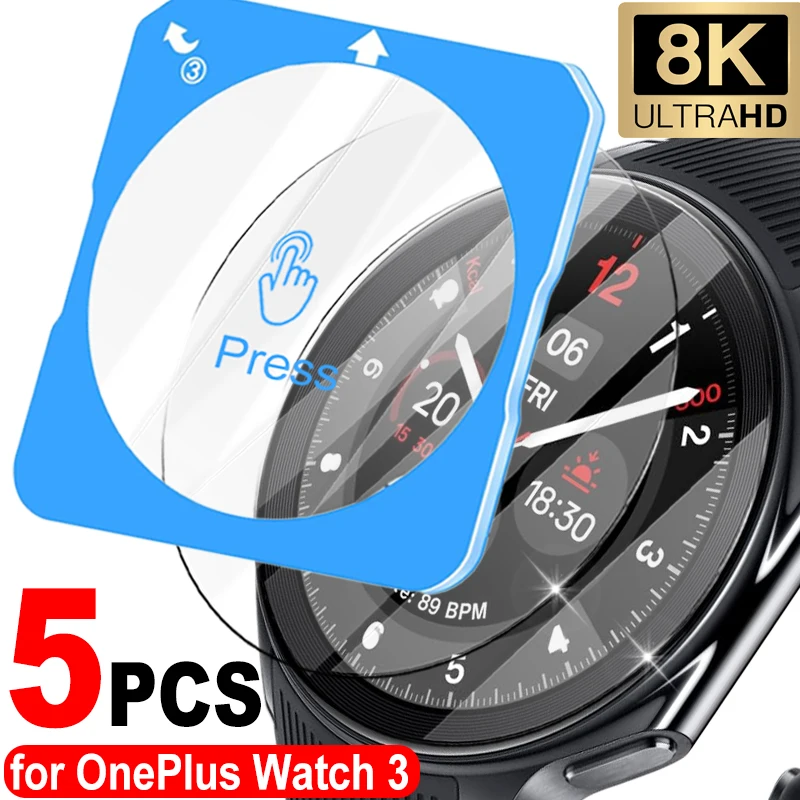

1-5 шт. Защитная пленка из закаленного стекла для OnePlus Watch 3, твердость, защитный чехол с инструментом для автоматического выравнивания, пленка против царапин