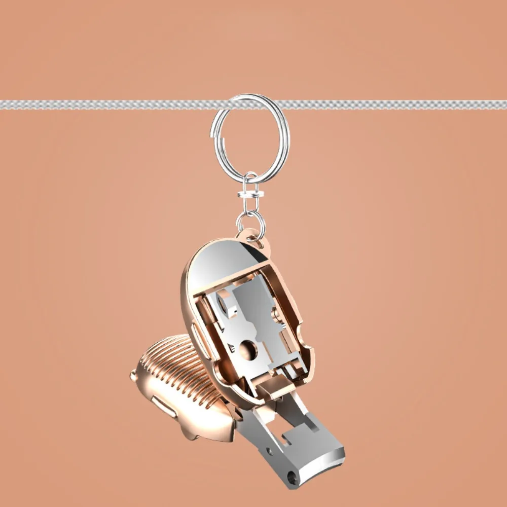 Stainless Steel Nail Clipper Keychain Suitcase Shape Foldable Car Keyring Key Decoration Serviceable Fingernail Clipper