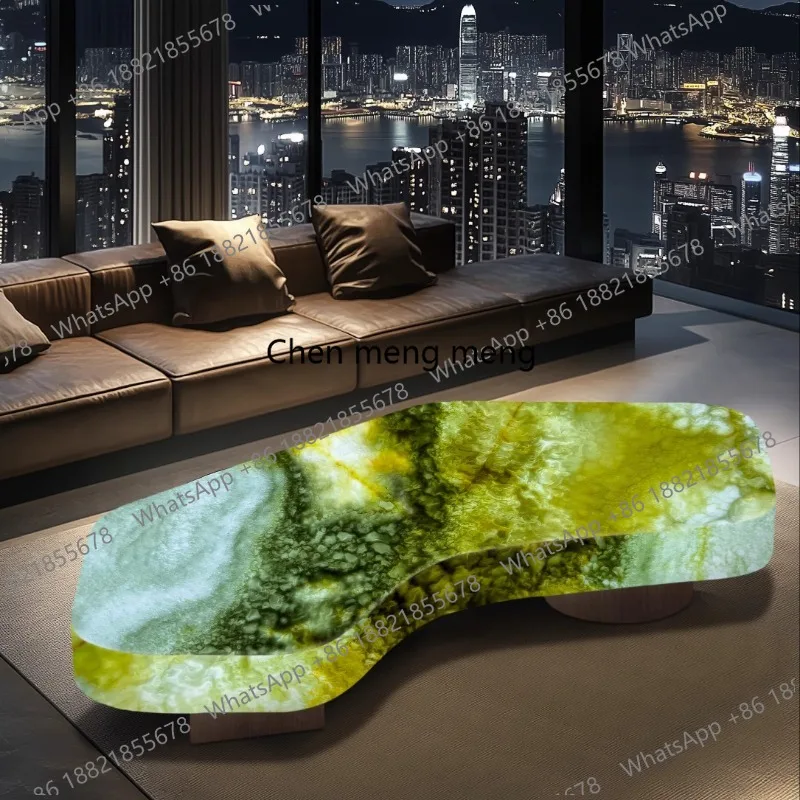 Living room geometric coffee table, light luxury high-end large flat-floor Nordic mansion villa