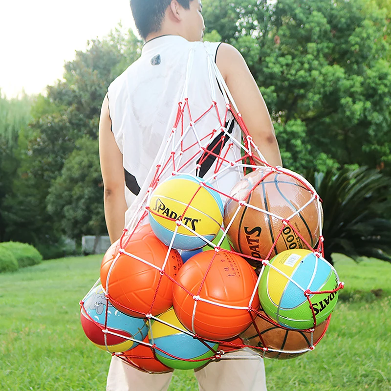 Portable Carry Net Bag Balls Volleyball Durable Standard Nylon Rope Storage Ball Bag Thread Soccer Basketball Hoop Mesh Net