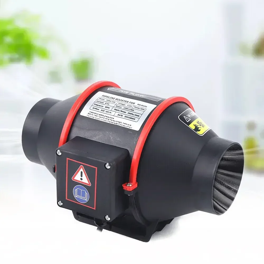 4인치 무소음 배기 인라인 팬 – 효율적인 환기 및 공기 순환을 위한 310 CFM 덕트 송풍기