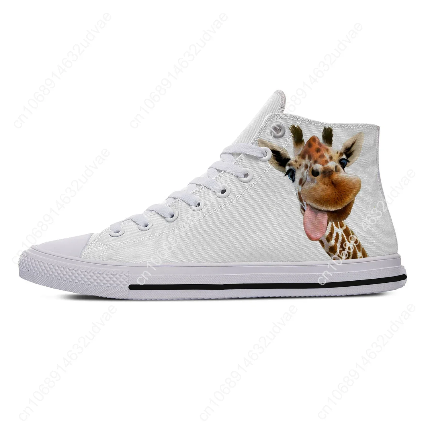 Giraffe Animal High Top Sneakers Mens Womens Teenager Funny Fashion Casual Shoes Canvas Running Shoes 3D Print Lightweight Shoe