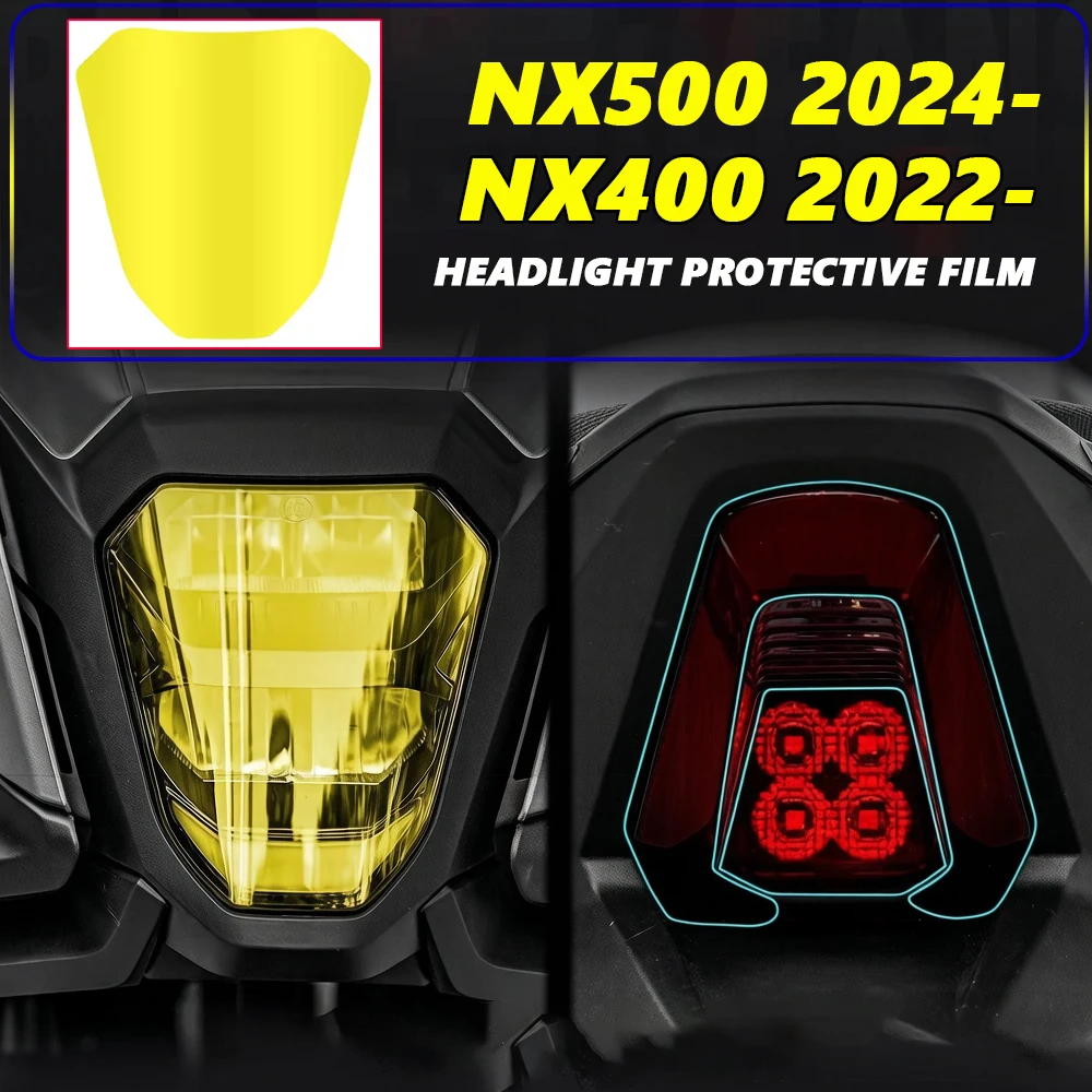 Película Protetora de Tela para Painel e Faróis Honda NX 400/500 2024-2026 - Kit de Proteção TPU para Faróis NX500 NX400