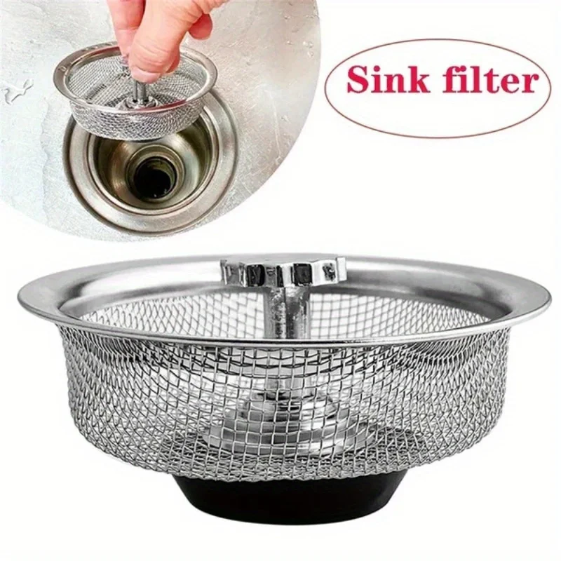 

Kitchen Stainless Steel Sink Strainer Sink Filter Plug Hair Filter Sink Drain Sifter Strainer Bathroom Accessories