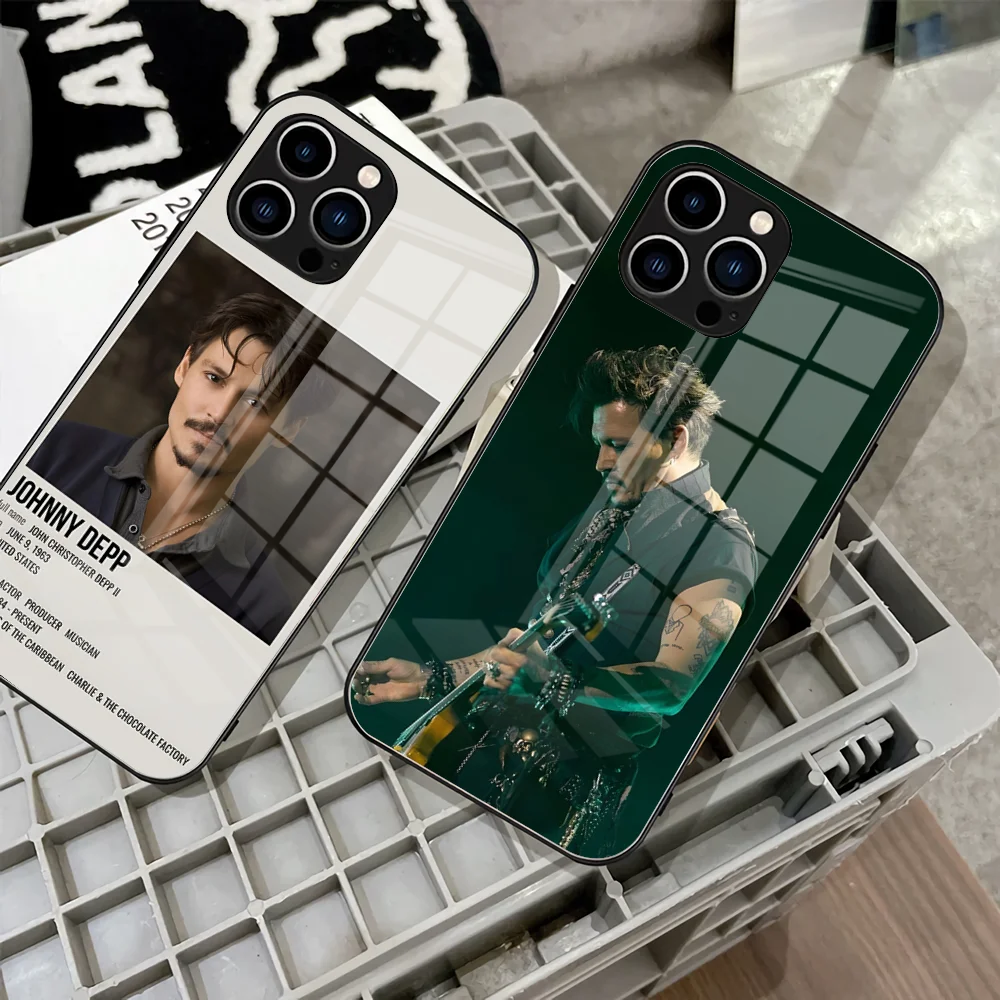 Johnny Depp Phone Case 2023 For IPhone 15 14 Pro 13 11 12 XR XS MAX 7/8 X Plus 13 Black Glass Covers