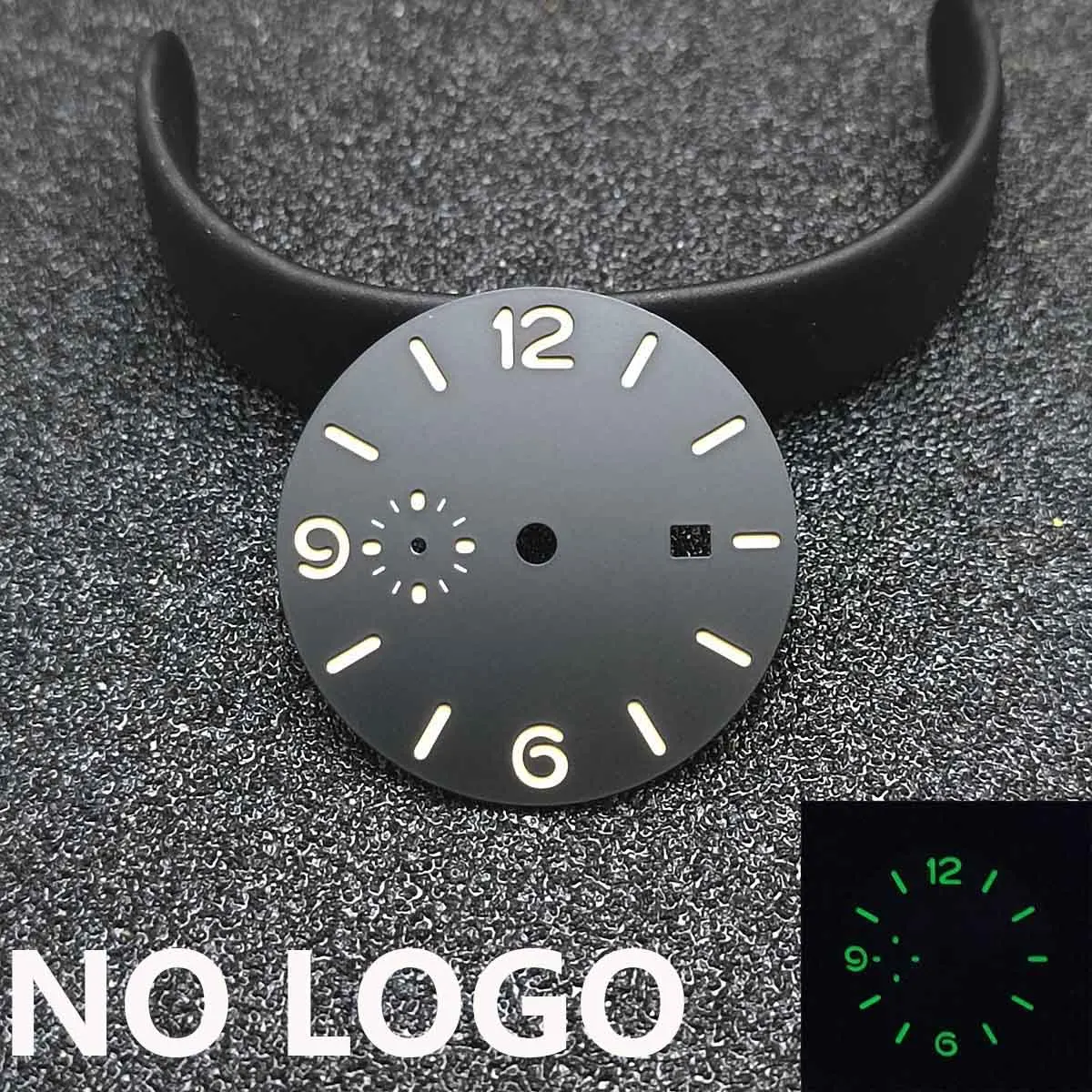 Replacement 36.2MM Watch Dial Single Calendar Green Luminous Dial for ST2555 Quartz Movement Watches Modification Parts