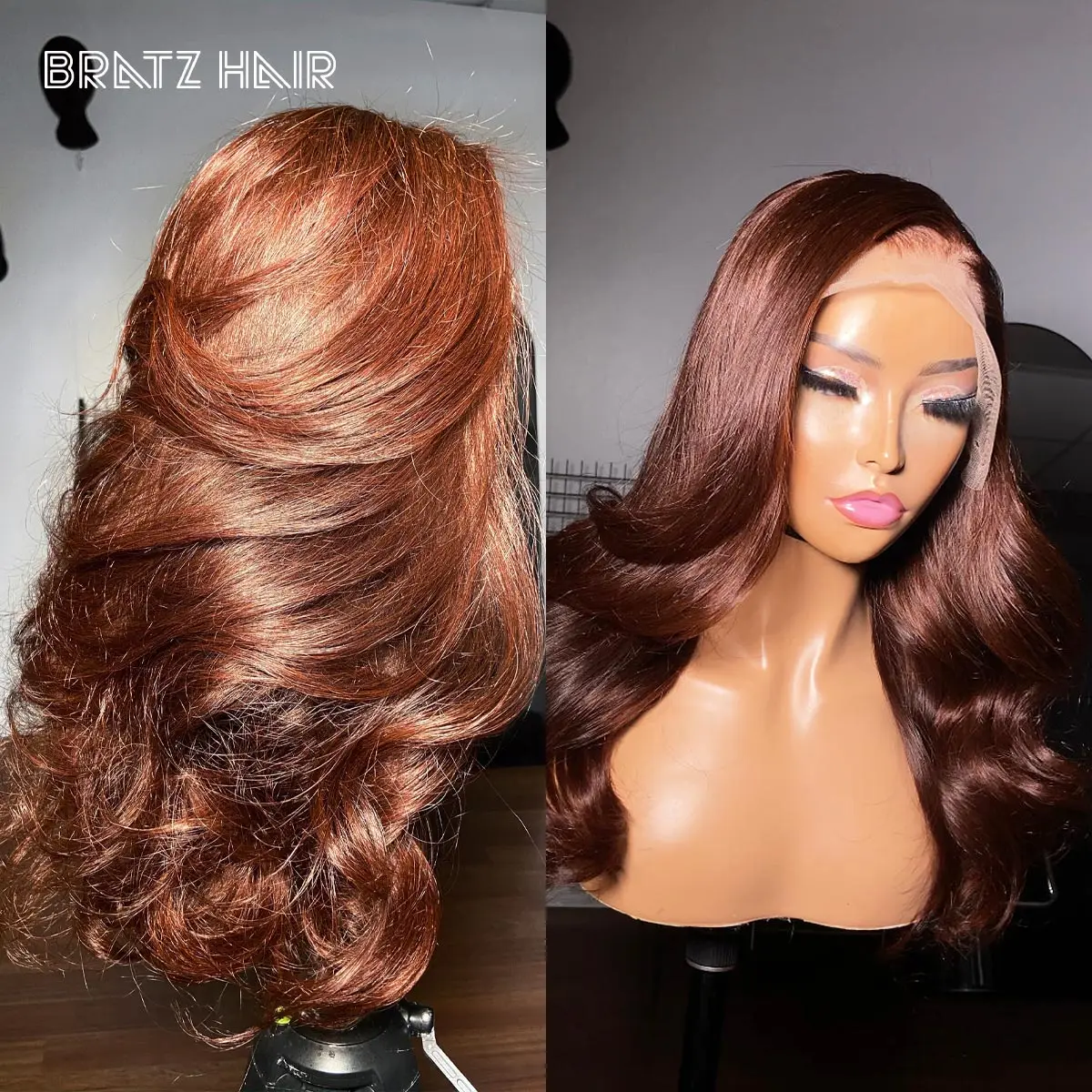 

180 250 Density Chocolate Brown Body Wave 13x6 13x4 Lace Frontal Human Hair Wigs Brazilian Colored 360 Full Lace Wig for Women