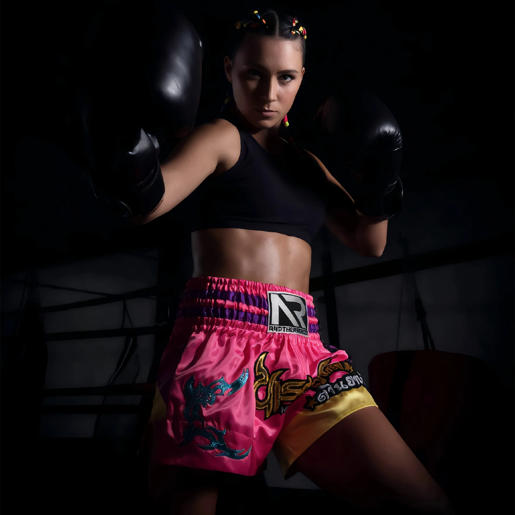 Muay Thai Pants Gladiator Thai Boxing Shorts Women Men Child Gym Training Kickboxing Fight Shorts Bow Gym Wrestling MMA Shorts