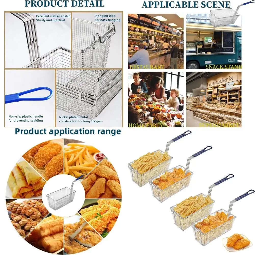 

Корзины для фритюрниц из нержавеющей стали с силиконовыми ручками и сливными пробками для использования на кухне и в ресторане