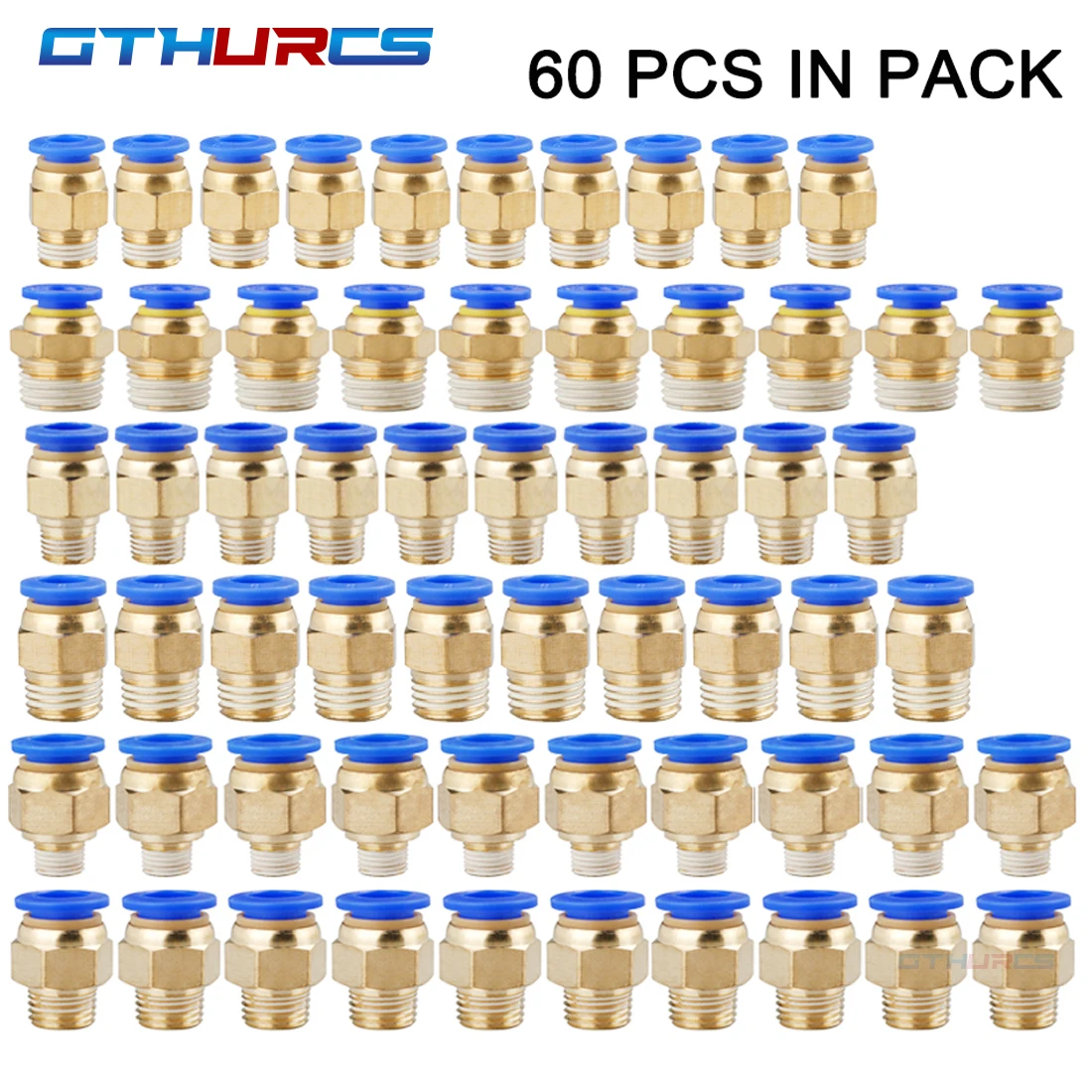 18/40/50/60 Pcs Pneumatic Fittings PC Air Quick Connector PC6-01 8-01 10-01 6-02 8-02 10-02 1/8\