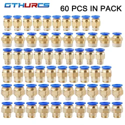 18/40/50/60 Pcs Pneumatic Fittings PC Air Quick Connector PC6-01 8-01 10-01 6-02 8-02 10-02 1/8