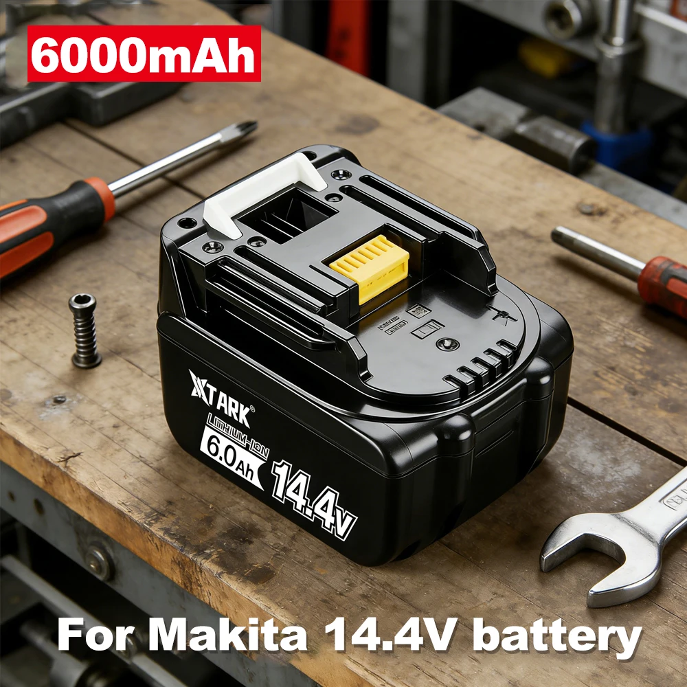 

For Makita BL1430 BL1460 14.4V 6.0Ah Li-ion Battery Replacement for BL1430 BL1460 1415 194066-1 Compatible with Power Tools