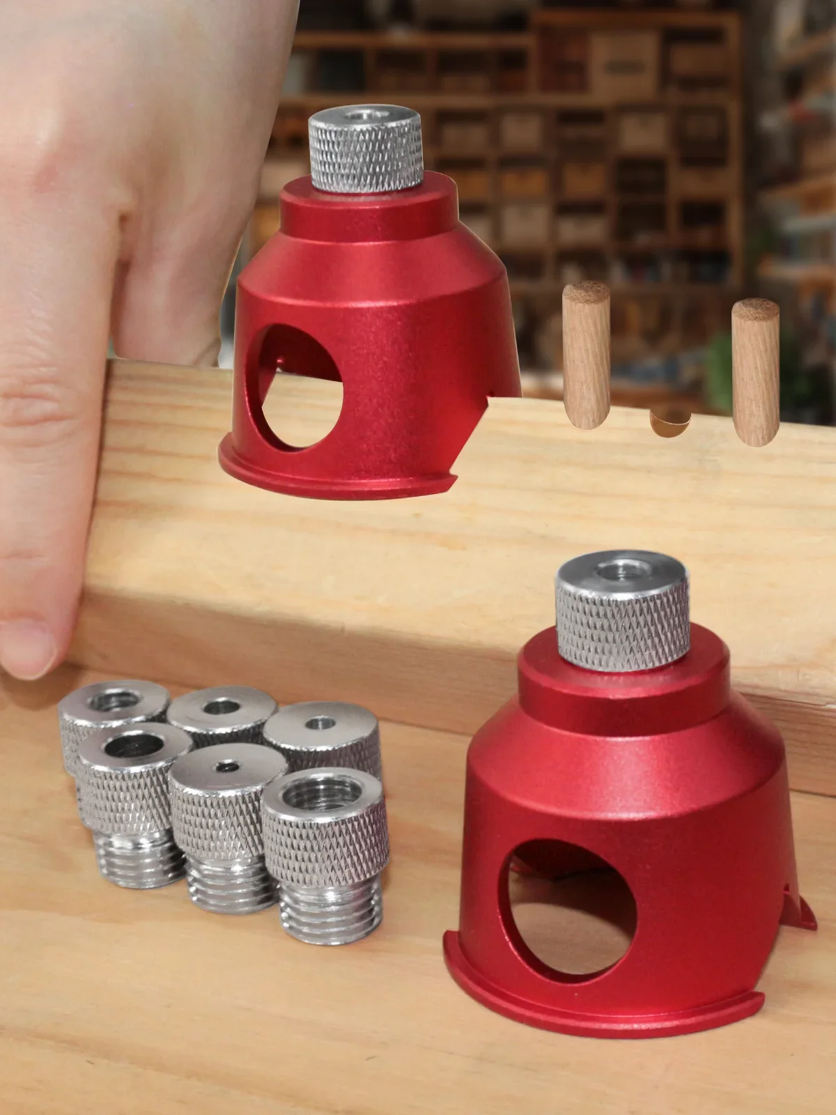 Holzbearbeitungs-Aluminium-Dübellehren-Set, 3-10mm Bohrführung für Gerade Löcher, Vertikales Bohren und Präzise Ausrichtung – Detail 10