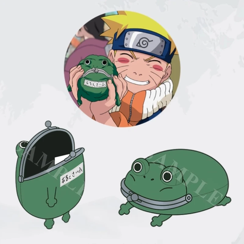 Cartera de rana genuina Konoha Ninja Naruto, monedero, réplica de Anime, cartera de mano, animación clásica, periférica, regalos de cumpleaños