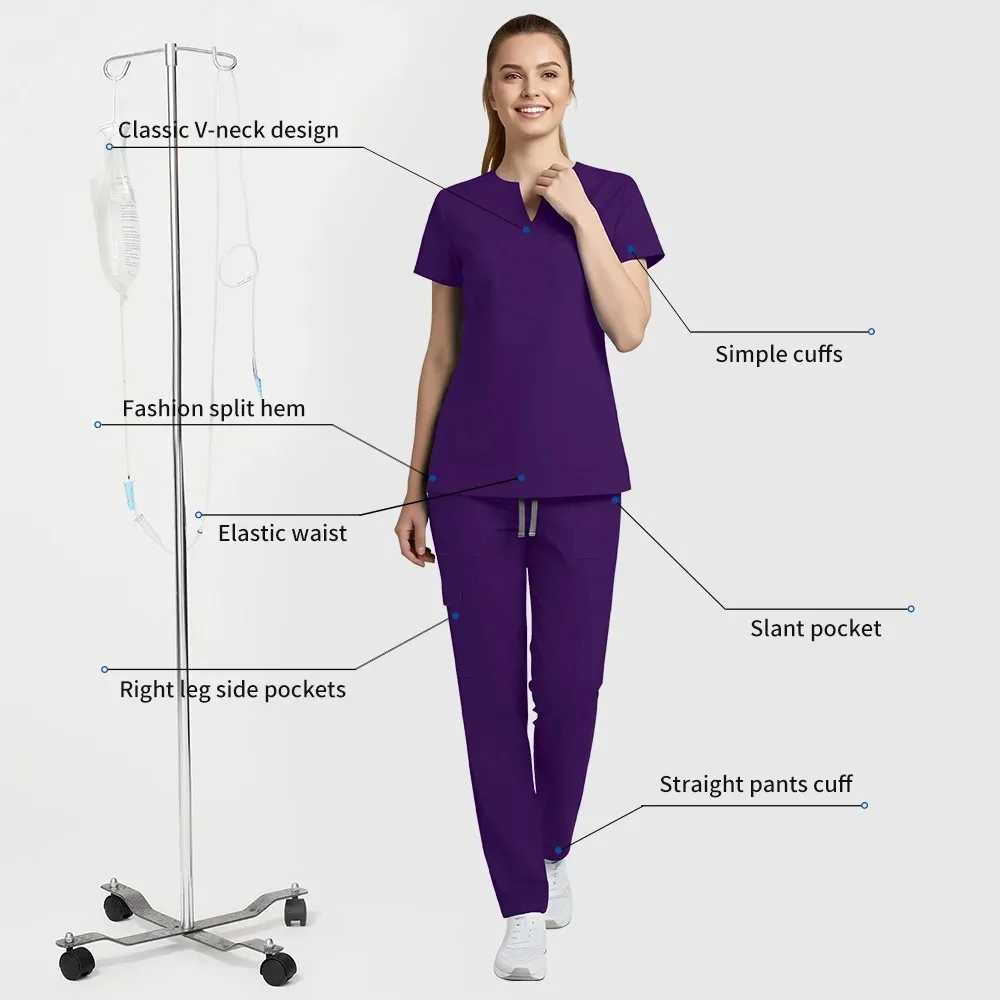 تصميم جديد للنساء الزي الطبي الدعك مجموعات للمرأة الممرضات اكسسوارات عيادة الأسنان صالون تجميل سبا مختبر ملابس العمل
