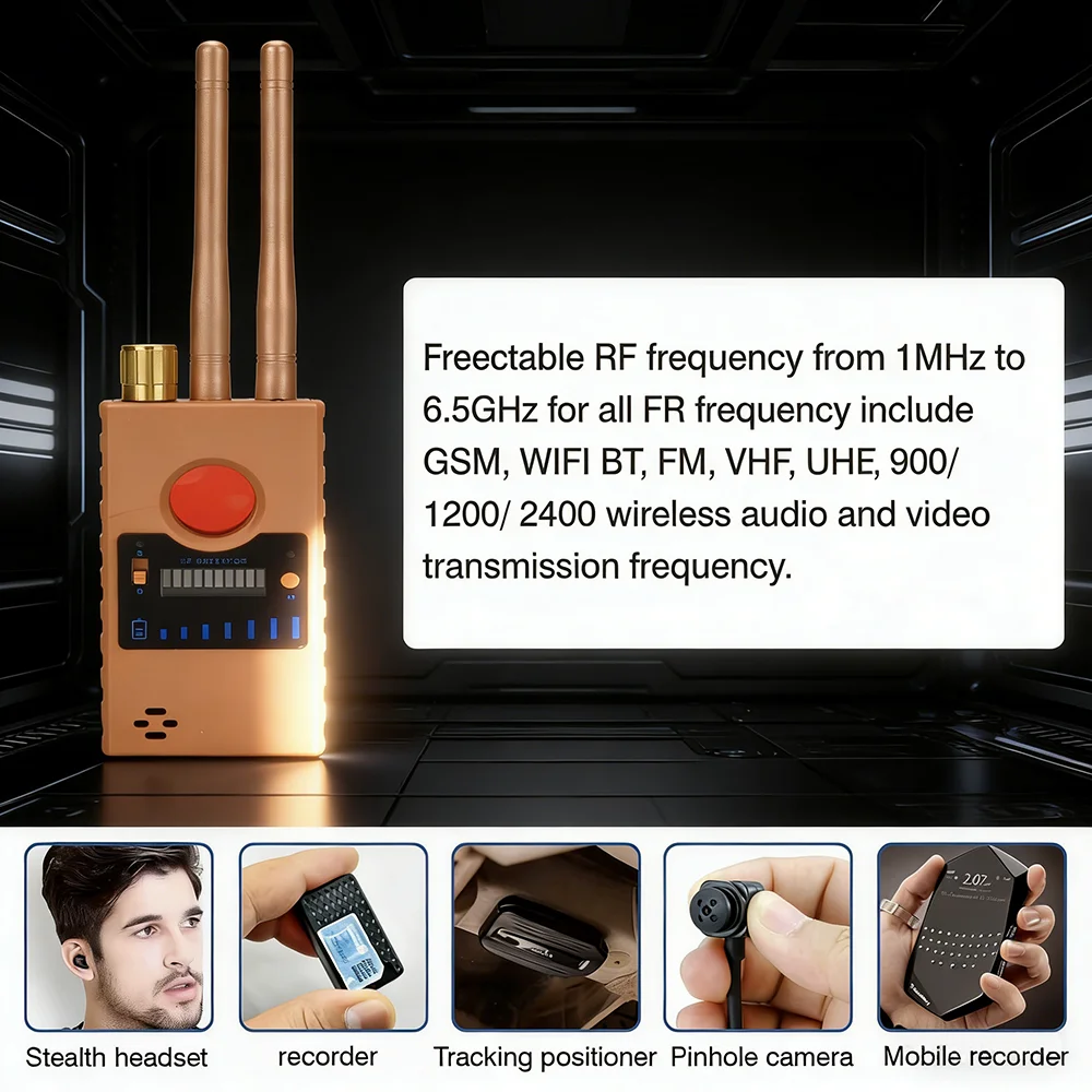 

G529 Anti-Spy Hidden Camera Detector Bug GPS Locator Tracker GSM Listening Device Finder Wireless RF Signal Detect Radio Scanner
